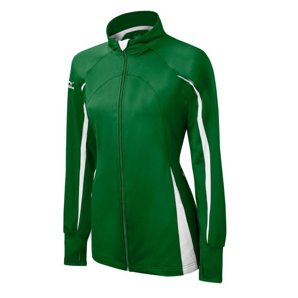 Giacca Mizuno Elite 9 Focus Full-Zip Donna - Verdi/Bianche - 18453-YPGN